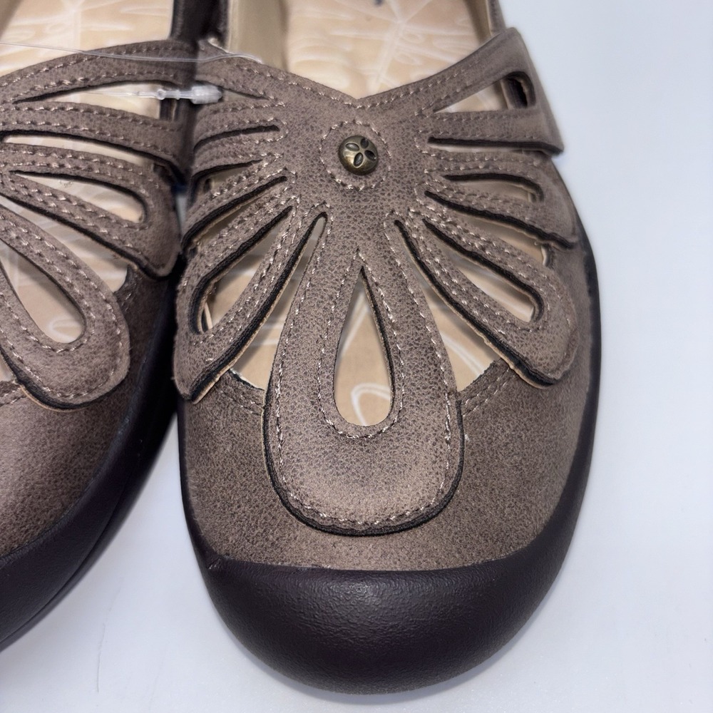 Jbu Pearl Eco‎ Vegan Ballet Flat Cutout Shoes Womens 8.5 Tan Brown NWT - Picture 3 of 9